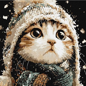 Набір для розпису по номерах "Сніговий котик" 40х40см - 1 - smarttoys.com.ua