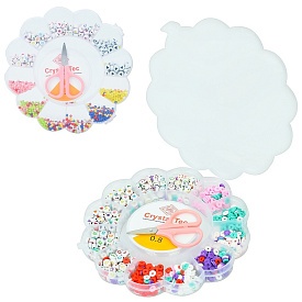 Бісер 610-02D-E намистини-англ. літери, ножиці, 2 види, пенал (квітка), 16-16-2 см. - 1 - smarttoys.com.ua