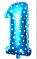 Фольгована цифра "1" блакитна, висота 65 см - 1 - smarttoys.com.ua