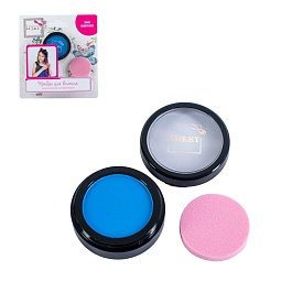 Дитяча пудрова крейда для волосся блакитна, зі спонжем - 1 - smarttoys.com.ua