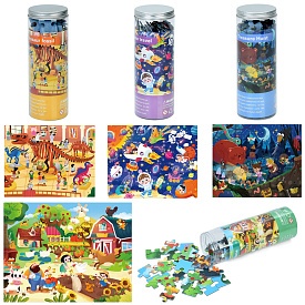 Дерев'яна іграшка Пазли MD 1373 130 дет., картон, 4 види, колба, 18-6,5-6,5 см. - 1 - smarttoys.com.ua