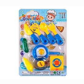 Набір посуду 8812-9A плита, сковорідка, кухонний набір, продукти, лист, 24-34-2,5 см. - 1 - smarttoys.com.ua