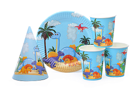 Набір посуду з ковпачками на 10 осіб "Динозаври" - 1 - smarttoys.com.ua