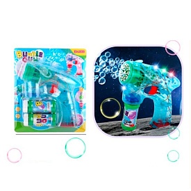 Мильні бульбашки XS296-3 пістолет,15см,світло,запаска2шт,бат.бліст.18,5-21,5-6см - 1 - smarttoys.com.ua