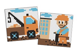 Набір з алмазною мозаїкою на самоклеючій основі для дітей "Професії.Будівельник" 9х9см - 1 - smarttoys.com.ua