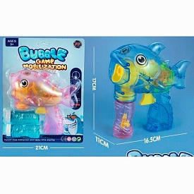 Мильні бульбашки 0690 пістолет-дельфін, механічний,запаска 2шт.,2кольори,світло,бат.,бліст.,21-27-11 - 1 - smarttoys.com.ua