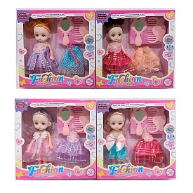 Лялька 66060-27-28 гребінець, дзеркало, спідниця, 4 види, кор., 19-19-4,5 см. - 1 - smarttoys.com.ua