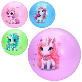 М'яч дитячий MS 4407 9 дюймів, 57-60г, принт-єдиноріг, мікс видів/4 кольори. - 1 - smarttoys.com.ua