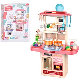 Кухня 75T-6 плита, мийка-ллється вода (механіч.), посуд, продукти,муз.,світло,бат.,кор.,41-54-10,5см - 1 - smarttoys.com.ua