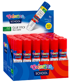 Клей-олівець PVP основа, білий 8г 30шт дисплей COLORINO /30/ - 1 - smarttoys.com.ua