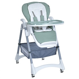 Стільчик ME 1177 STEADY Menta для годування, 5-точ.ремені, матрац, 4 колеса, шкір., зелений. - 1 - smarttoys.com.ua