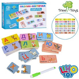 Дерев’яна іграшка Доміно MD 0755 Пазлик-абеточка,навч.(тварини,алфавіт,кольори),абетка,(УКР),пазли   - 1 - smarttoys.com.ua