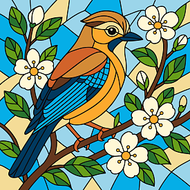 Набір для розпису по номерах "Вітраж. Сойка" 30х30см - 1 - smarttoys.com.ua