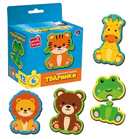 Гра розвиваюча Vladi Toys пазли магнітні "Тваринки" VT1733-04 - 1 - smarttoys.com.ua