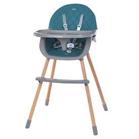 Стільчик ME 1111 LUMI Teal для годування, регул. висота( 2 положен.), 5-ти точ., екошкiра, бірюзовий - 1 - smarttoys.com.ua