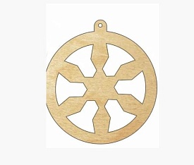 Дерев'яна іграшка на ялинку: Сніжинка (у) - 1 - smarttoys.com.ua