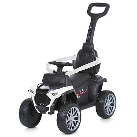 Каталка-толокар M 4802EL-1 2в1 (батьків. ручка), EVA, USB, муз., світло, бат., білий. - 1 - smarttoys.com.ua