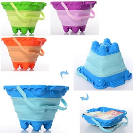 Набір для пісочниці 6914 відро (складне), 4 кольори, 18-18,5-5,5см. - 1 - smarttoys.com.ua