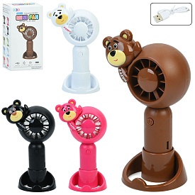 Вентилятор MK 5719 2в1(ручний/портативний,настільний),ведмедик,3 швидкості,акум,USB,мікс кол.,світло - 1 - smarttoys.com.ua