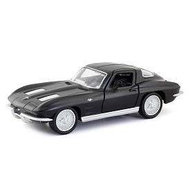 Автомодель - CHEVROLET CORVETTE SPLIT WINDOW 1963 (матовий чорний) - 1 - smarttoys.com.ua