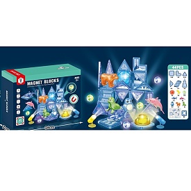 Конструктор HD124A-1 магнітний,північ.та морськ.мешканці,44дет.,світло,бат.(табл.),кор.,26-18,5-7см - 1 - smarttoys.com.ua