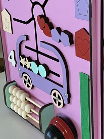 Бізікуб "Робот" 30х30х30 см рожевий - 8 - smarttoys.com.ua