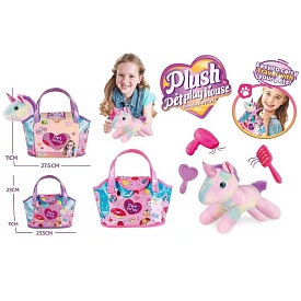 М'яка іграшка у сумочці DR5151 єдиноріг,набір грумера(фен,гребінець),окуляри,сумка,карт.обг,23-22-11 - 1 - smarttoys.com.ua