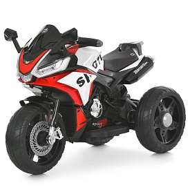 Мотоцикл M 6267EL-3 2мотора35W, 1акум12V4,5AH, USB, TF, BLUETOOTH, EVA, шкіра, світло, муз.,червоний - 1 - smarttoys.com.ua