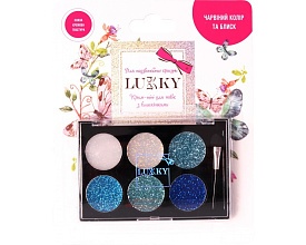 Крем-тіні для повік з блискітками, з аплікатором дитячі т.м. «Lukky», Кольори:синій, блакитний,бірюзовий,колір морської хвилі,перламутровий,білий - 1 - smarttoys.com.ua