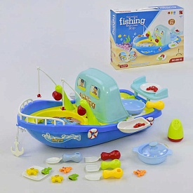 Игровой набор 2в1 889-95 "Кухня-Рыбалка" (24) свет, звук, на батарейке, 27 предметов, в коробке - 1 - smarttoys.com.ua