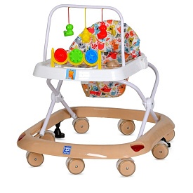 Ходунки M 0541C-13 дуга з підвісками, колеса 8 шт., 2 стопора, муз., світло, бат., бежевий. - 1 - smarttoys.com.ua