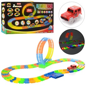 Трек GD-152A світиться в темряві,315см.,оберт.360, машинка,118дет.,муз.,світло,бат.,кор.44-27,5-7см. - 1 - smarttoys.com.ua