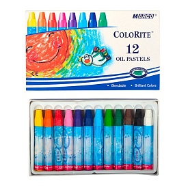 Пастель масляна 12 кольорів, Bright&Smooth,1100OP-12CB,ТМ" Marco" - 1 - smarttoys.com.ua