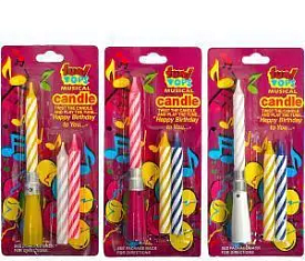 Свічки для торту музичні +2 запасних, 1 шт - 1 - smarttoys.com.ua