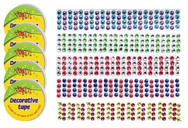 Декоративна стрічка, пластикова ажурна зі стразами, 0,5 м* 1,5 см мікс 10кол 56 шт./уп. - 1 - smarttoys.com.ua