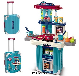 Кухня 008-106А духовка, плита, посуда, продукти, складається в чемодан,муз.,світло,бат.,карт.обг.,25 - 1 - smarttoys.com.ua