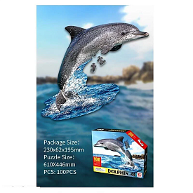 Пазли 88658 (72/3) "Дельфін", 100 елементів, в коробці - 1 - smarttoys.com.ua