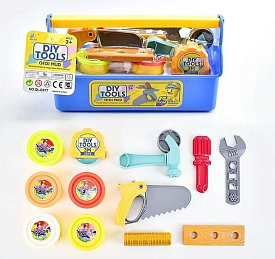 Тісто для ліплення QL-E 877 (48/2) 8 будівельних аксесуарів, 5 кольорів, у коробці - 1 - smarttoys.com.ua