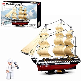 Конструктор SLUBAN M38-B0836 "Model Bricks": Фрегат ІХ-21, 1:170, 1118 дет. - 1 - smarttoys.com.ua