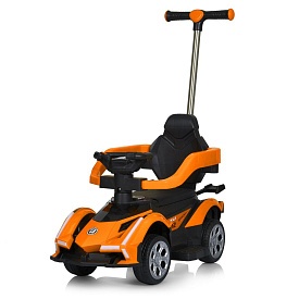 Машина M 5781EBLR-7 2,4G, 3в1 (кат.-толокар, бат.ручка)1*6V4AH, 1*18W,муз.,світло,шкіра,помаранчевий - 1 - smarttoys.com.ua