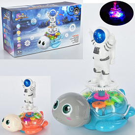 Музична іграшка 8833 черепаха, їздить, шестерні, фігурка, 2 кольори, муз.,світло,бат.,кор.,26-14-9см - 1 - smarttoys.com.ua