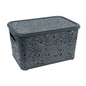 Кошик-плетінка з кришкою "Ажур" 1.8л 15.5*21*9.5см., PB-666 - 1 - smarttoys.com.ua