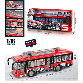 Автобус JS121 інерція,тролейбус1:16, звідчиняються двері,звук,світ,гум.колеса,бат.кор.32,5-14,5-9см - 1 - smarttoys.com.ua