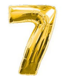 Кульки надувні фольговані MK 2723-1 (1000шт) цифри, 18 дюймів, цифра 7,золото - 1 - smarttoys.com.ua