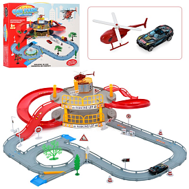 Гараж T328-A 2 поверхи, транспорт, дорожні знаки, дерева, кор., 41-36-7 см. - 1 - smarttoys.com.ua