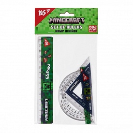 Набір лінійок Yes (3 предмети) "Minecraft", лінійка 15 см - 1 - smarttoys.com.ua