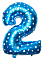 Фольгована цифра "2" блакитна, висота 65 см - 1 - smarttoys.com.ua