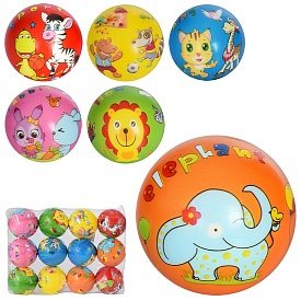М'яч дитячий фомовий MS 3437-2 6 видів, тварини, упак. 12 шт., кул. - 1 - smarttoys.com.ua