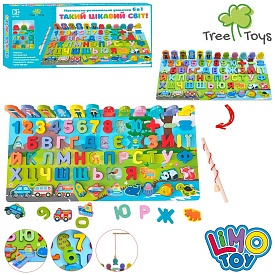 Дерев'яна іграшка Багатофункціональна дощечка MD 1927 (20шт) азбука-укр,цифри,транспорт,тварини,кор-ці, 46-23-3см - 1 - smarttoys.com.ua