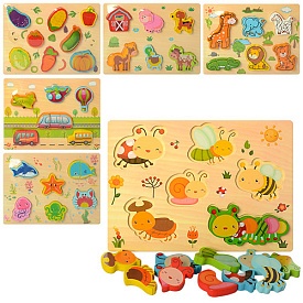 Дерев'яна іграшка Рамка-вкладиш MD 1186 пазли, мікс видів, кул., 30-22-1,5 см. - 1 - smarttoys.com.ua